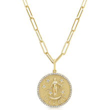 Load image into Gallery viewer, 14K Gold Diamond Zodiac Necklace 18" Inches