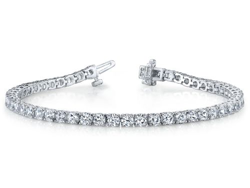 14K White Gold Classic Diamond Tennis Bracelet, 5 carats, Miami Lakes -  Snow's Jewelers Miami Lakes