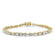 Load image into Gallery viewer, 14K Gold Diamond Fancy Shape Bracelet