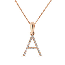 Load image into Gallery viewer, 14K Gold Diamond Large Initial A-Z Necklace 16-18"