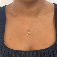 Load image into Gallery viewer, 14K Gold Diamond Large Initial A-Z Necklace 16-18"