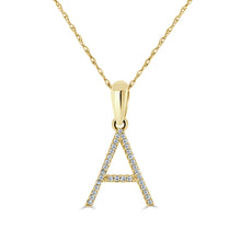 Load image into Gallery viewer, 14K Gold Diamond Large Initial A-Z Necklace 16-18"