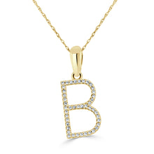 Load image into Gallery viewer, 14K Gold Diamond Large Initial A-Z Necklace 16-18"