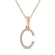 Load image into Gallery viewer, 14K Gold Diamond Large Initial A-Z Necklace 16-18"