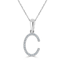 Load image into Gallery viewer, 14K Gold Diamond Large Initial A-Z Necklace 16-18"