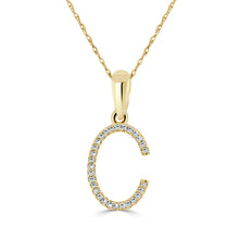 Load image into Gallery viewer, 14K Gold Diamond Large Initial A-Z Necklace 16-18"