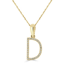 Load image into Gallery viewer, 14K Gold Diamond Large Initial A-Z Necklace 16-18"