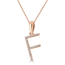 Load image into Gallery viewer, 14K Gold Diamond Large Initial A-Z Necklace 16-18"