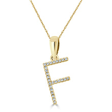Load image into Gallery viewer, 14K Gold Diamond Large Initial A-Z Necklace 16-18"
