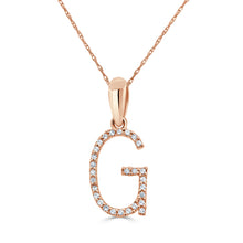 Load image into Gallery viewer, 14K Gold Diamond Large Initial A-Z Necklace 16-18"