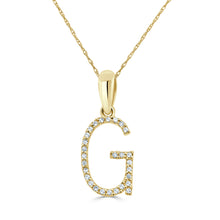 Load image into Gallery viewer, 14K Gold Diamond Large Initial A-Z Necklace 16-18"