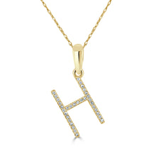 Load image into Gallery viewer, 14K Gold Diamond Large Initial A-Z Necklace 16-18"