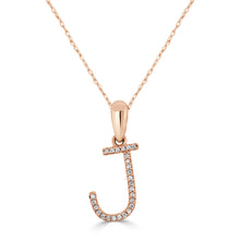 Load image into Gallery viewer, 14K Gold Diamond Large Initial A-Z Necklace 16-18"