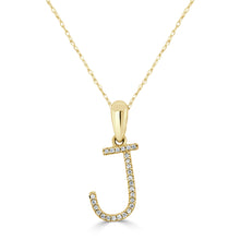 Load image into Gallery viewer, 14K Gold Diamond Large Initial A-Z Necklace 16-18"