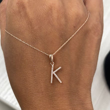 Load image into Gallery viewer, 14K Gold Diamond Large Initial A-Z Necklace 16-18"