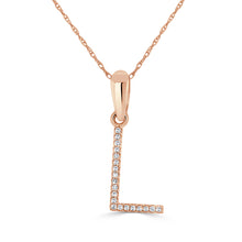 Load image into Gallery viewer, 14K Gold Diamond Large Initial A-Z Necklace 16-18"