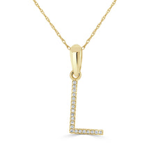 Load image into Gallery viewer, 14K Gold Diamond Large Initial A-Z Necklace 16-18"