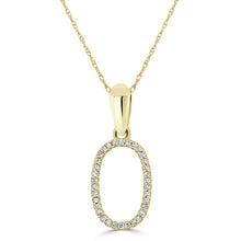 Load image into Gallery viewer, 14K Gold Diamond Large Initial A-Z Necklace 16-18"