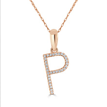 Load image into Gallery viewer, 14K Gold Diamond Large Initial A-Z Necklace 16-18"
