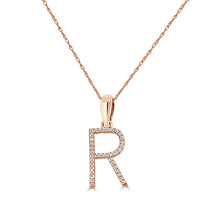 Load image into Gallery viewer, 14K Gold Diamond Large Initial A-Z Necklace 16-18"