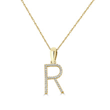 Load image into Gallery viewer, 14K Gold Diamond Large Initial A-Z Necklace 16-18"