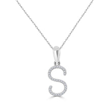 Load image into Gallery viewer, 14K Gold Diamond Large Initial A-Z Necklace 16-18"