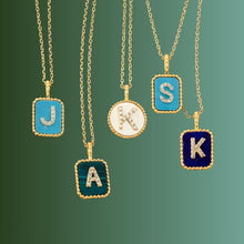 Load image into Gallery viewer, 14K Yellow Gold Diamond &amp; Gemstone Initial Layering Pendant
