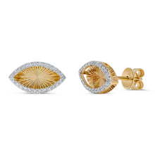Load image into Gallery viewer, 14K Yellow Gold Fluted Diamond Aurora Earrings

