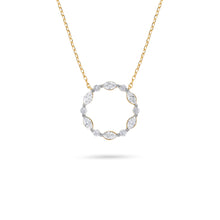 Load image into Gallery viewer, 14K Yellow Gold Fluted Marquis Shape Diamond Necklace
