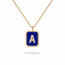 Load image into Gallery viewer, 14K Yellow Gold Diamond &amp; Gemstone Initial Layering Pendant
