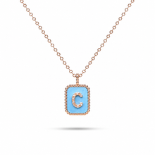 Load image into Gallery viewer, 14K Yellow Gold Diamond &amp; Gemstone Initial Layering Pendant
