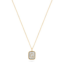 Load image into Gallery viewer, Rectangle Diamond &amp; Gemstone 14K Yellow Gold Initial Layering Pendant
