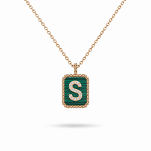 Load image into Gallery viewer, 14K Yellow Gold Diamond &amp; Gemstone Initial Layering Pendant
