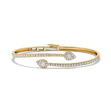 Load image into Gallery viewer, 14K Gold Diamond By Pass Bangle 1.90ct
