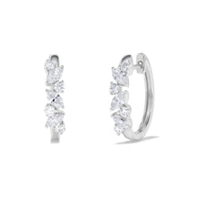 Load image into Gallery viewer, 14K Gold Round &amp; Marquise Diamond Huggie Earrings
