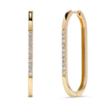 Load image into Gallery viewer, 14K Gold Diamond Hoop Earrings - Lengths 1/2&quot; to 1 1/4&quot; inch *Best Sellers*
