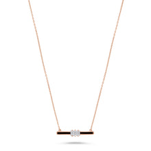Load image into Gallery viewer, 14K Gold Diamond &amp; Black Enamel Necklace

