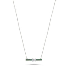 Load image into Gallery viewer, 14K Gold Diamond &amp; Green Enamel Necklace
