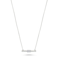 Load image into Gallery viewer, 14K Gold Diamond &amp; White Enamel Necklace
