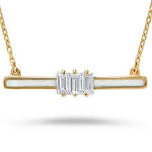 Load image into Gallery viewer, 14K Gold Diamond &amp; White Enamel Necklace
