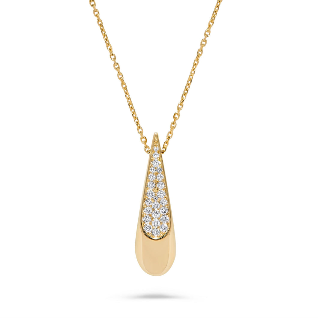 14K Gold Diamond Drop Pendant