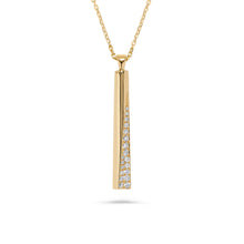 Load image into Gallery viewer, 14K Gold Diamond Bar Pendant

