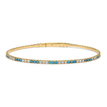 Load image into Gallery viewer, 14K Yellow Gold Gemstone &amp; Diamond Flexi Bangle
