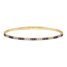 Load image into Gallery viewer, 14K Yellow Gold Gemstone &amp; Diamond Flexi Bangle
