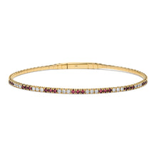 Load image into Gallery viewer, 14K Yellow Gold Gemstone &amp; Diamond Flexi Bangle
