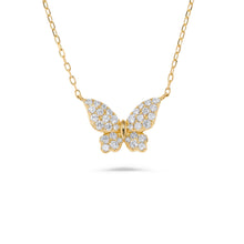 Load image into Gallery viewer, 14K Gold Diamond Butterfly Necklace
