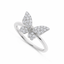 Load image into Gallery viewer, 14K Gold Diamond Butterfly Ring

