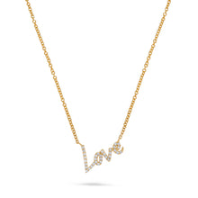 Load image into Gallery viewer, 14K Yellow Gold Diamond LOVE Necklace
