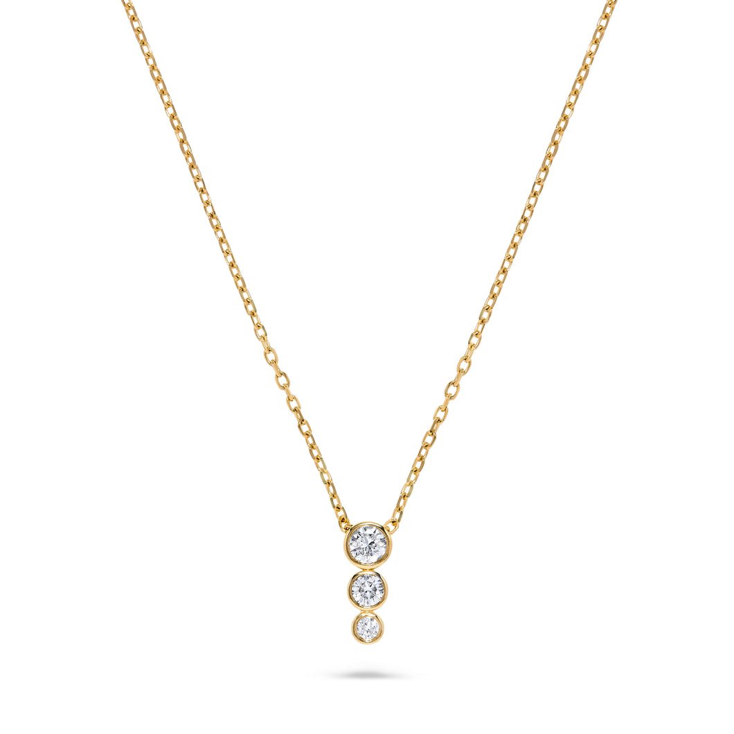 14K Yellow Gold Diamond Rectangle Pendant
