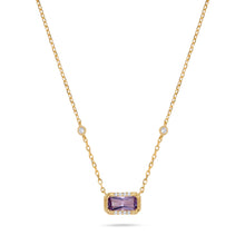 Load image into Gallery viewer, 14K Yellow Gold Amethyst &amp; Diamond Necklace
